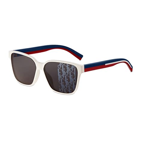 DiorFlag3 White, Blue and Red Square Sunglasses 